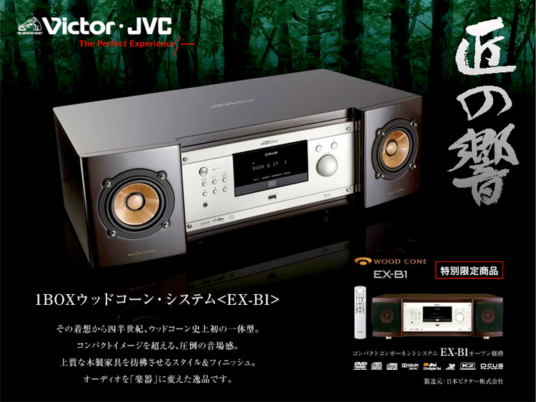 人気沸騰】 JVC Victor ビクター EX-B1 ウッドコーン コンパクト