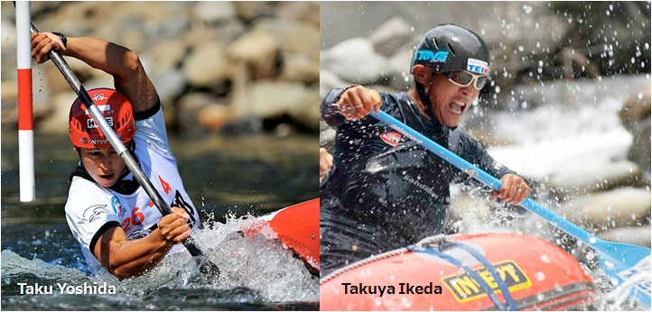 カヌー日本代表選手の吉田拓選手とラフティングチームテイケイの池田拓也選手