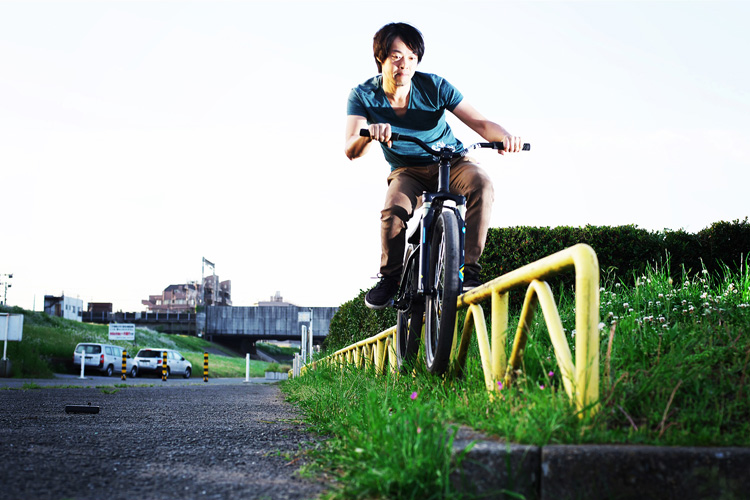 MTB マウンテンバイク SHAKA 多摩川河原サイクリングロード ダブルペググラインド