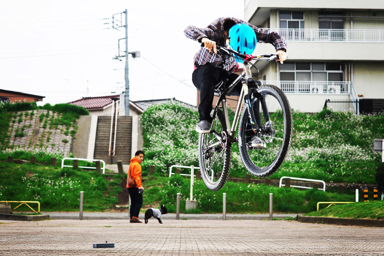MTB マウンテンバイク YAMADORI 1st 26 多摩川河原サイクリングロード バニーホップ