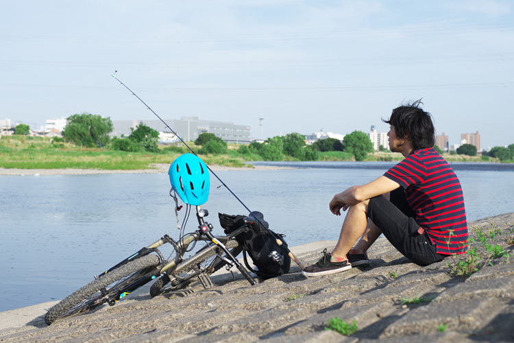 MTB マウンテンバイク YAMADORI 1st 26 多摩川河原サイクリングロード ルアー バスフィッシング