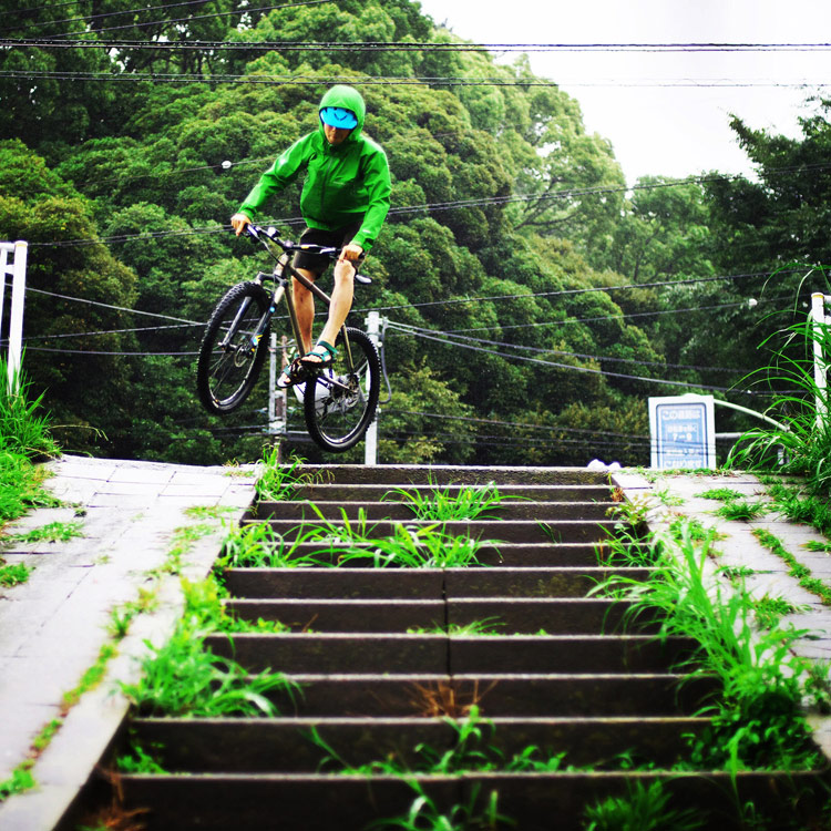 MTB マウンテンバイク YAMADORI 1st 26 多摩川河原サイクリングロード 階段ドロップバニーホップ