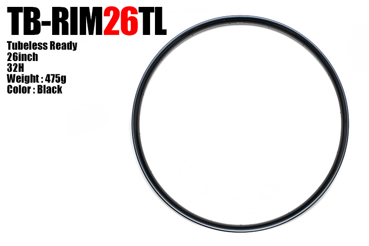 TB-RIM26TL BLACK リム チューブレスレディリム チューブレス対応リム