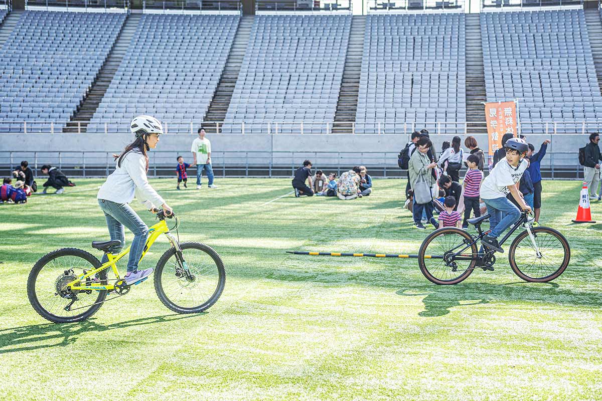 みたかわんぱくスポーツDAY 味の素スタジアム ヨツバサイクル ミナト君