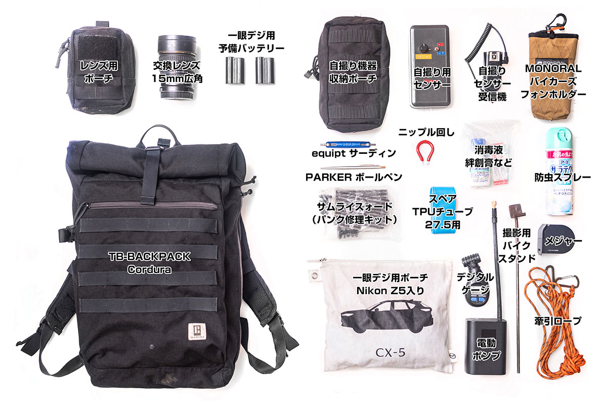TB-BACKPACK Cordura バッグの中身